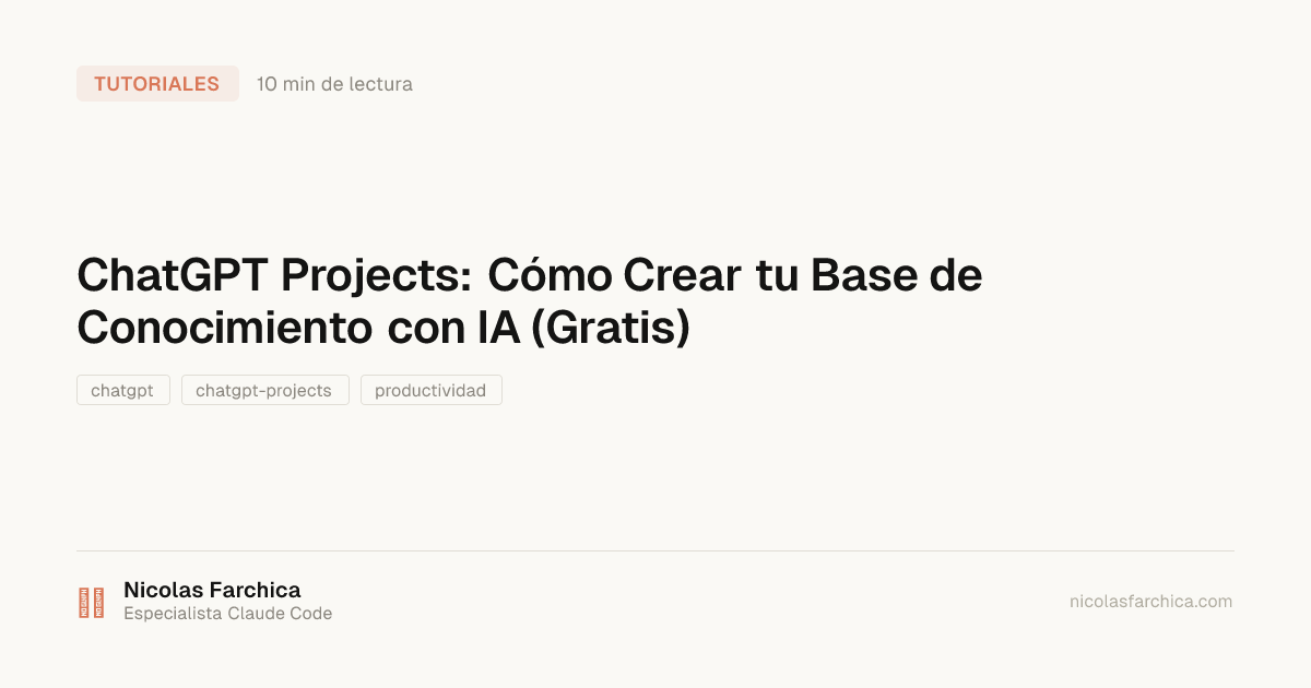 ChatGPT Projects: Cómo Crear tu Base de Conocimiento con IA (Gratis)
