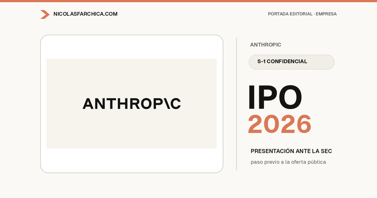 Portada editorial del S-1 confidencial de Anthropic ante la SEC para una posible IPO en 2026